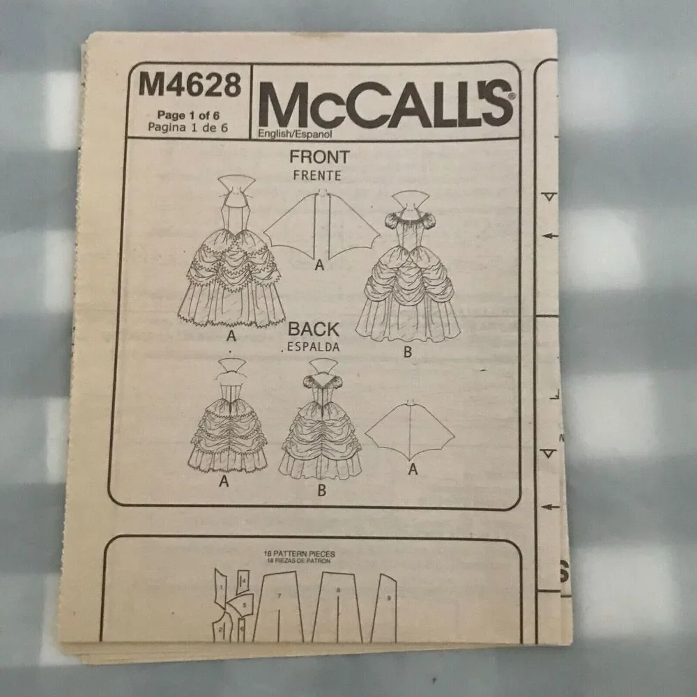 #M4628 McCalls Womans custume sewing pattern S-XL